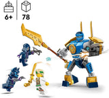LEGO NINJAGO Jay Battle Mecha, ninjaspeelgoed voor kinderen met figuren, waaronder Jay minifiguur met mini-katana, actiefiguren en mecha, klein cadeautje voor creatieve jongens en meisjes vanaf 6 jaar 71805 Bouwsets Besuche den LEGO-Store