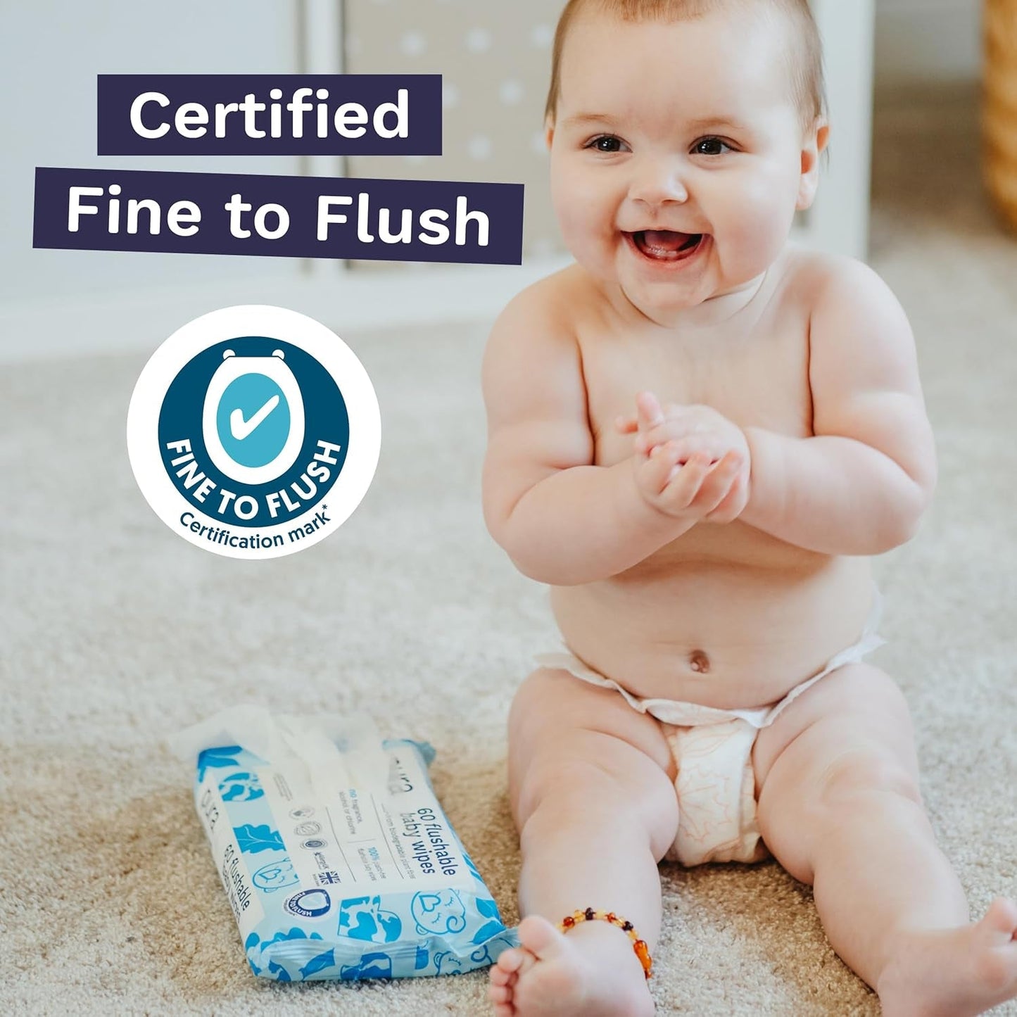 Eco-vriendelijke wegwerp-babydoekjes voor de gevoelige babyhuid 70 doekjes (1 pak) 99% water 100% plasticvrij voor gevoelige huid Eczeemgevoelige pasgeborenen Biologisch afbreekbaar Veganistisch