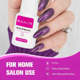 Nageltiplijm, BOLASEN Extra sterke nagellijm, 4 stuks gebarsten nagellijm, nagellijm, extra sterke kunstmatige nagellijm, nagellijm - 4 * 7 ml