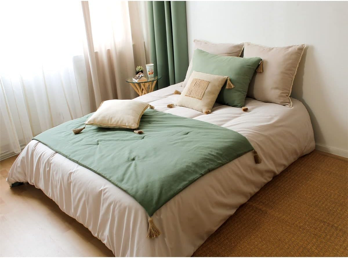 Enjoy Home - Terracotta Deken Met 4 Jute Kwastjes - 90 X 190 Cm - 100% Katoen - Oeko-Tex - Panama Collectie Dekbedden en Quilts Naty Shop