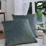 Gordijndooskussen Decoratief kussen Lxb 45X45 Cm Groene jacquard "Greta" Met visgraatmotief Gemakkelijk te onderhouden Ritssluiting Zachte vulling 320G - Verschillende kleuren, 2023510 Reiskussens Naty Shop