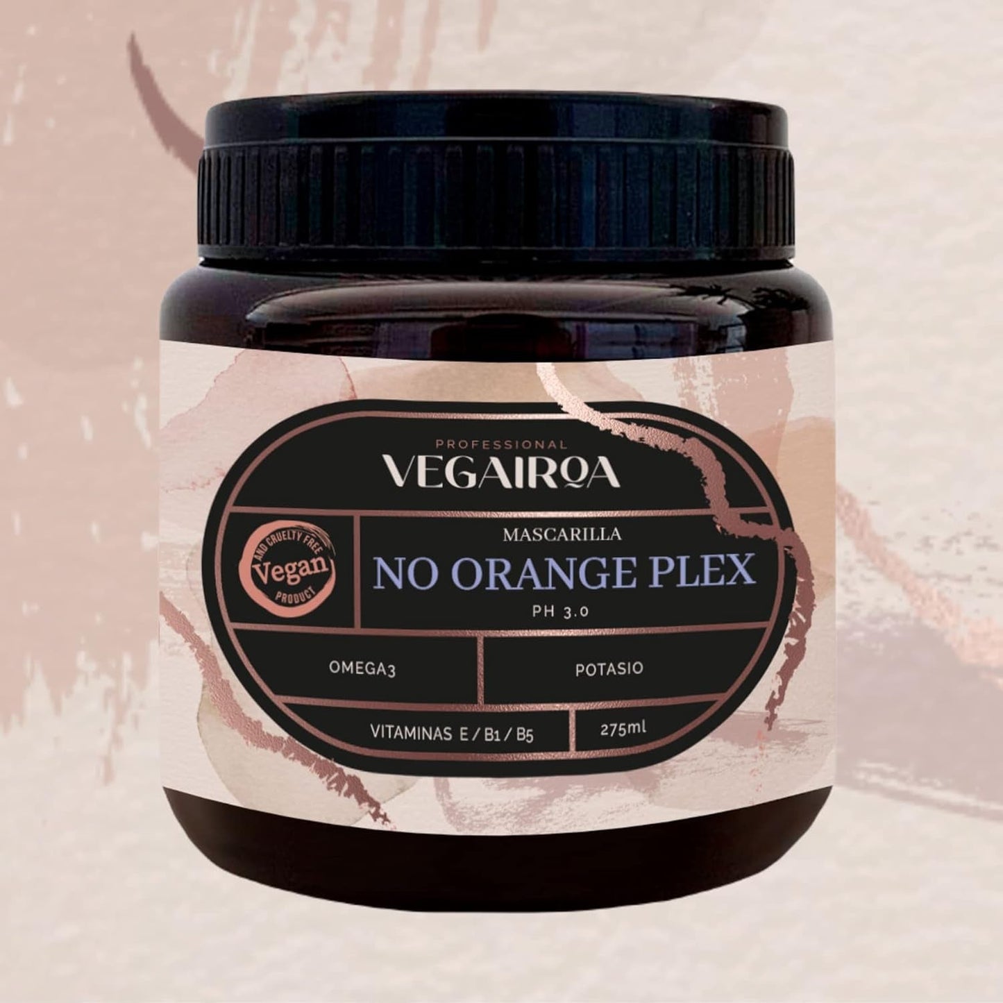 VEGAIROA - No Orange Plex Mask - Masker dat oranje tinten neutraliseert - Diep hydraterende verzorging - Professioneel veganistisch kappersproduct - 300 g Naty Shop haarmasker