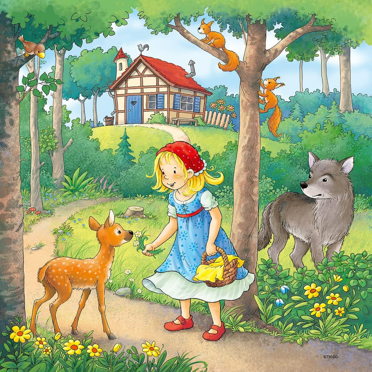Ravensburger Puzzel voor kinderen - 08051 Raponsje, Roodkapje en de Kikkerkoning - Puzzel voor kinderen vanaf 5 jaar, met 3X49 stukjes Puzzel Naty Shop