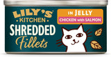Lily's Kitchen Aus Naturichen Ingrediënt hermestellung Zerkleinerte Filets in Gelee mit Hühnchen und Lachs Ausgewachsen Nassfutter für Katzen 70 g dosis