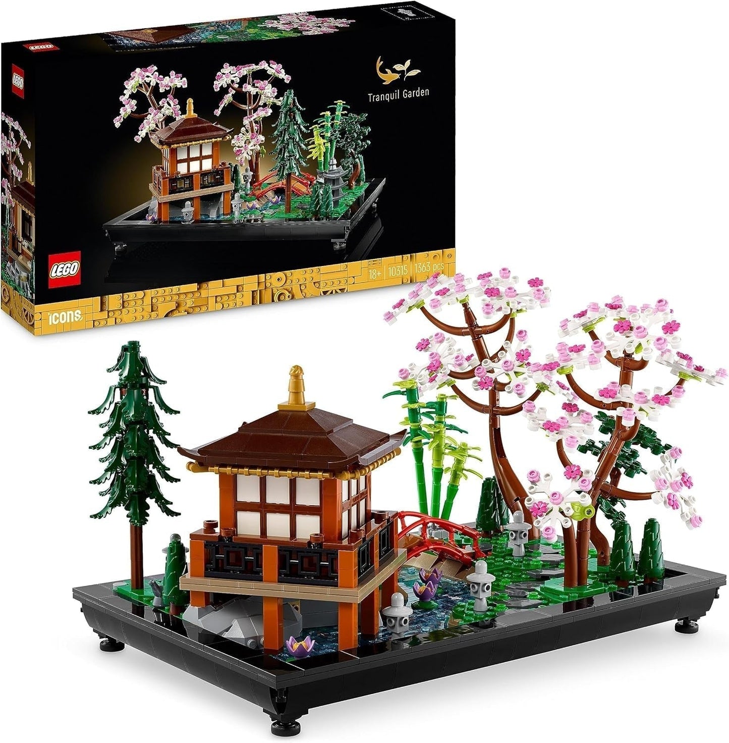 Lego Icons Garden Of Silence - Zen-botanische tuinset voor volwassenen met lotusbloem - Aanpasbare, Japans geïnspireerde bureaudecoratie - Cadeau voor dames en heren 10315 Bouwsets Bekijk de LEGO-Store Tuin