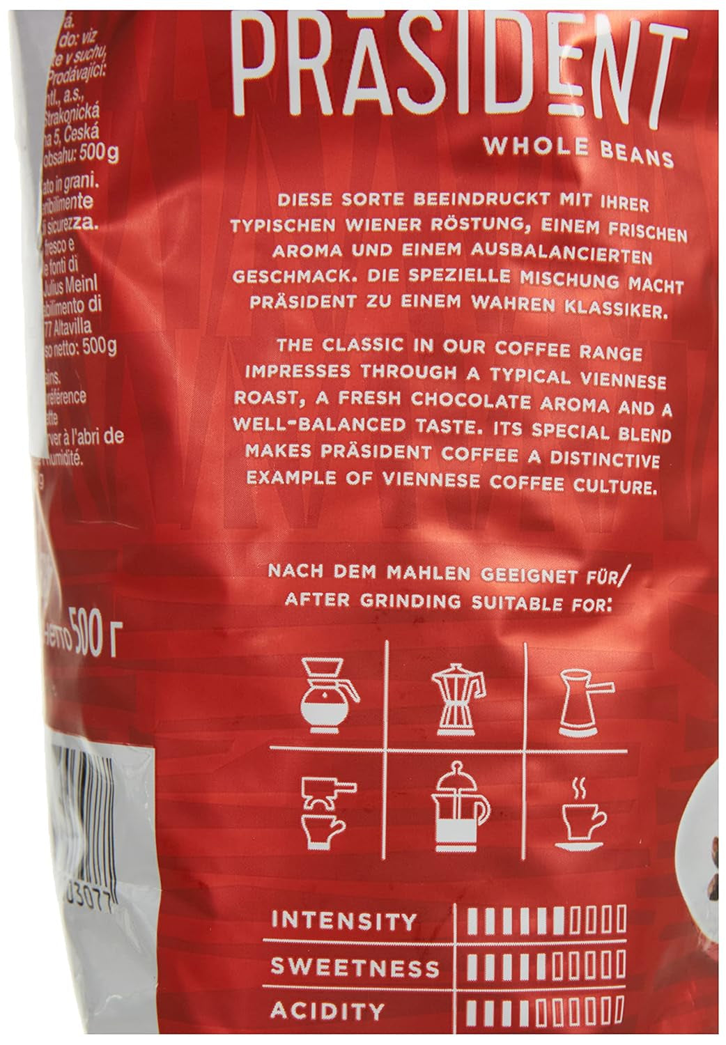 President hele bonen, pakket van 2 (2 x 500 g)