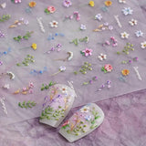 Nagelsticker Set - Selbstklebende nagelsticker, Nageldesign Zubehör, Nail Art, Nagelaufkleber Für Fingernägel, Blumen Nagelsticker, Nagel Deko