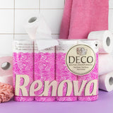 Toiletpapier Renova 4 lagen wit gedecoreerd geurend - 12 rollen rol Blanco Decorado Perfumado