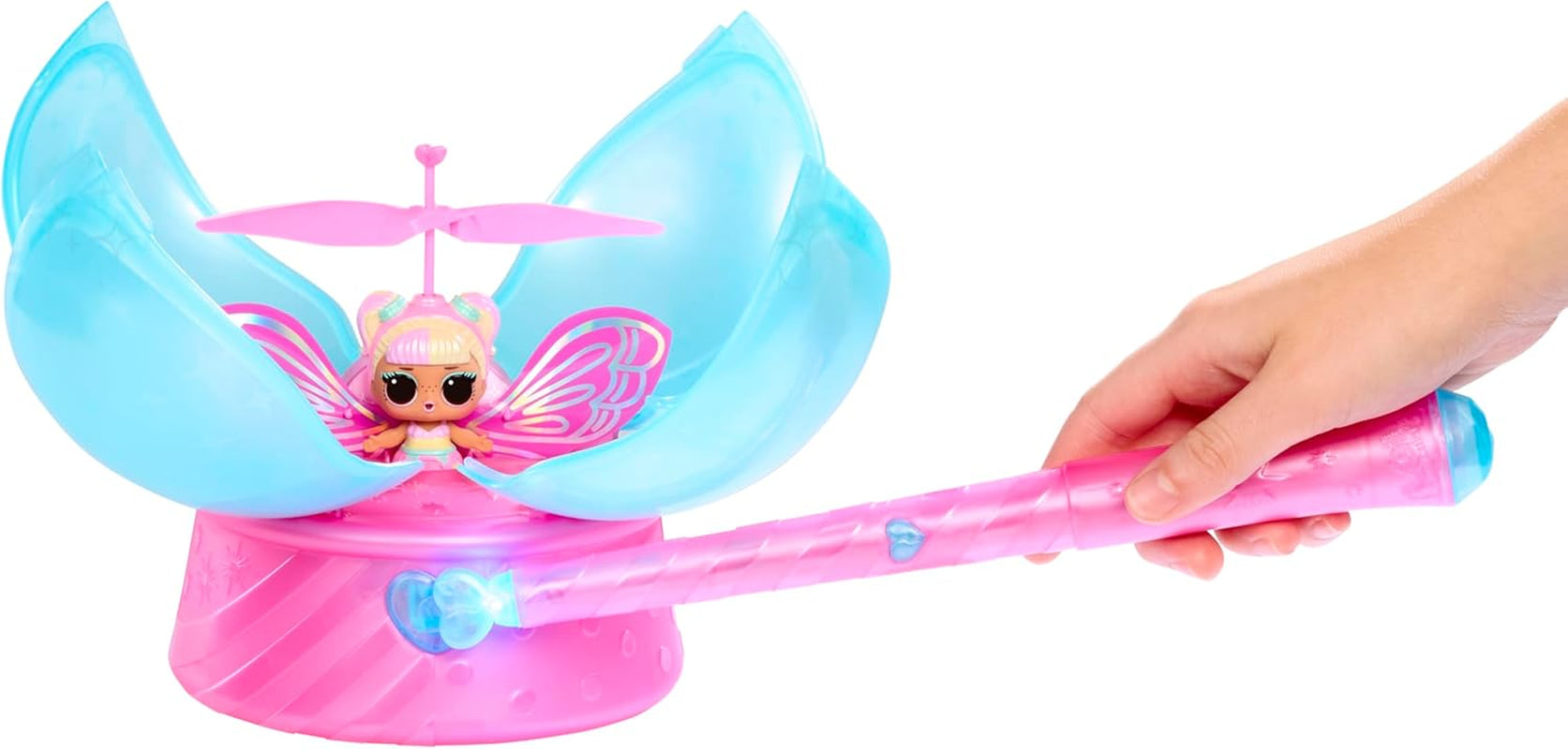 LOL Verrassing! Magic Flyers Fairies Tots - Flower Child - Inclusief 1 pop en 1 toverstaf in een bloemvormig pakket, 2 om te verzamelen, Roos