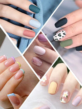EBANKU 420 stuks korte vierkante nageltips, volledig dekkende matte tips, zachte geltips, heldere, voorgepolijste gelnageltips, tips voor kunstmatige nagelverlenging, 15 maten (kort vierkant)
