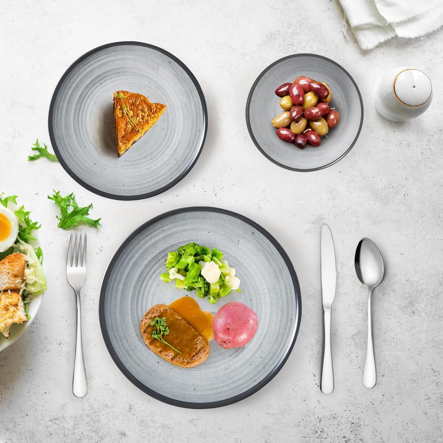 Melamine bestekset 24-delig 4-persoons campingbordenset - bestek voor buiten en binnen