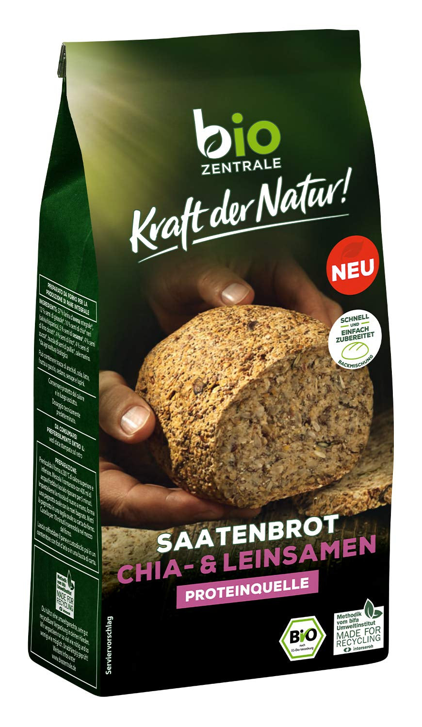 Biocentraal heel lijnzaad | 7 x 400 g biologisch lijnzaad | Ideaal voor yoghurt, muesli en brood | Alternatief voor psyllium, hennepzaad en chiazaad