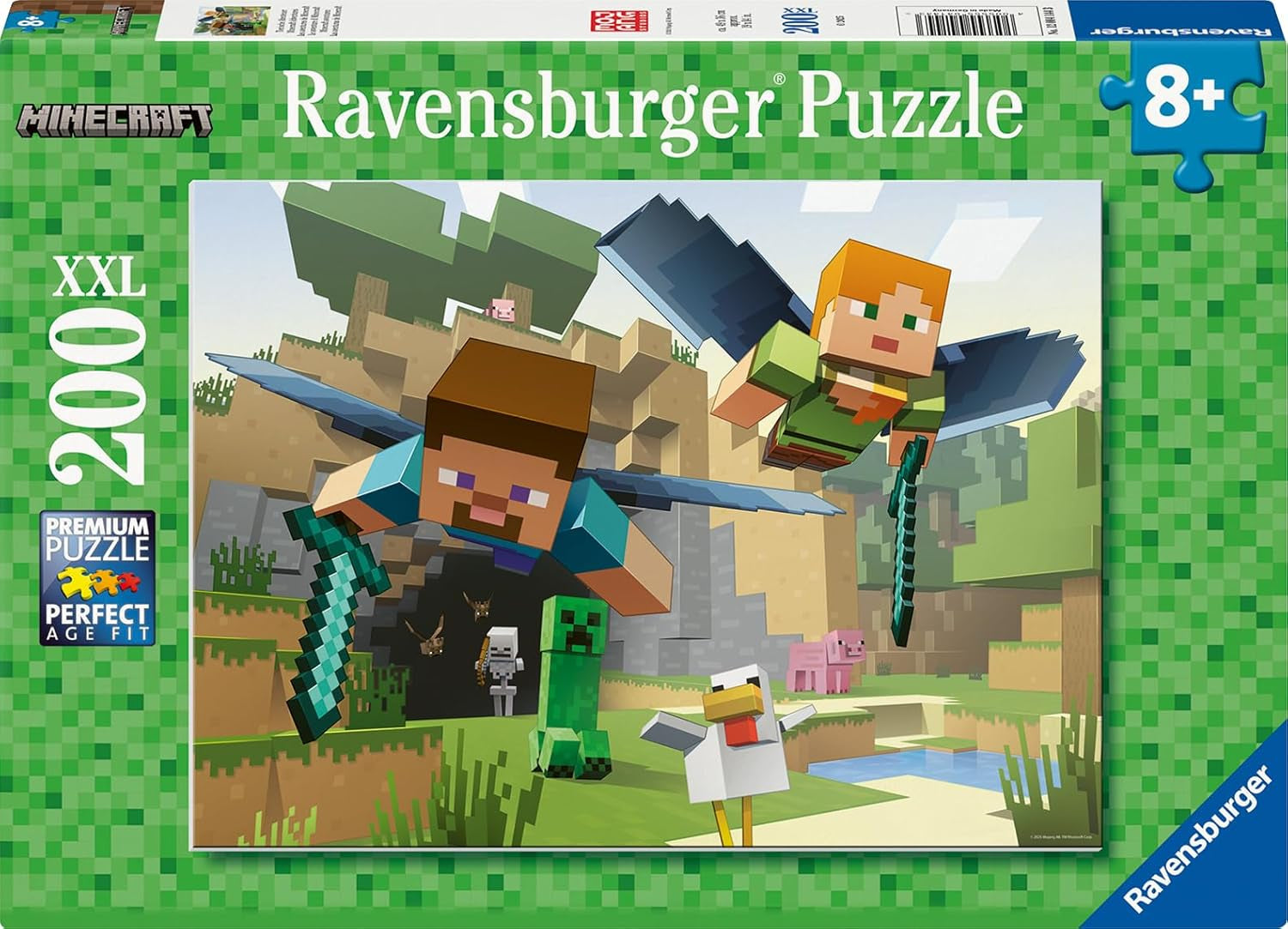 Ravensburger Kinderpuzzel - 12004144 - Minecraft - Minecraft-puzzel van 200 stukjes voor kinderen vanaf 8 jaar in XXL-formaat Minecraft-cadeaupuzzel Naty Shop Standaardtitel