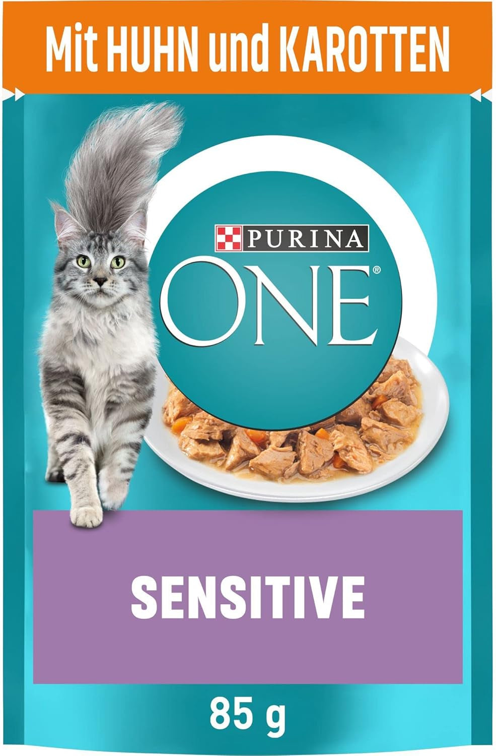 PURINA ONE Gevoelig kattennatvoer, zachte stukjes in kippensaus, verpakking van 26 (26 x 85 g)
