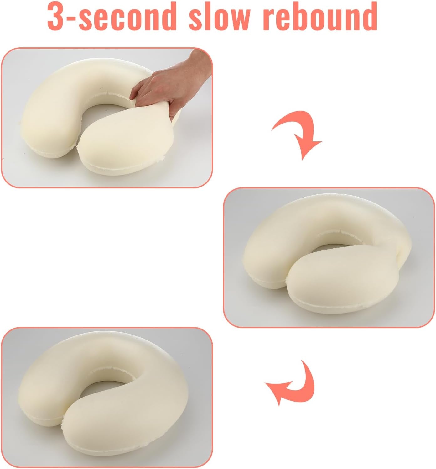 Litimkat Nekkussen voor kinderen Draagbaar nekkussenï¼ŒReiskussenï¼Œ U-vorm Memory Foam Kussen Reizen Vliegtuig Auto Trein Kantoor Thuis Schattig Dierenpatroon Kussensloop Afneembaar (roze) Cervicale orthopedische kussens Naty Shop