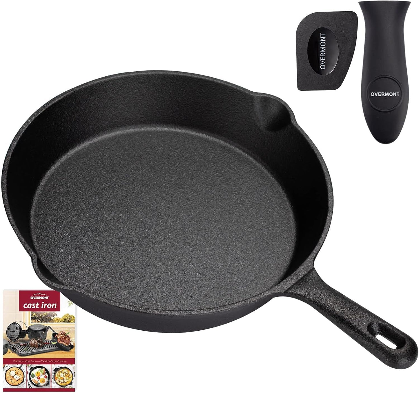 OVERMONT gietijzeren grillpan met handvat Potten en pannen Naty Shop Rond 25Cm