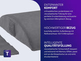 Traumnacht orthopedisch rug-/lendenkussen met visco-elastische schuimkern en huidvriendelijke microfleece hoes, Oeko-Tex gecertificeerd, vervaardigd volgens Duitse kwaliteitsnormen