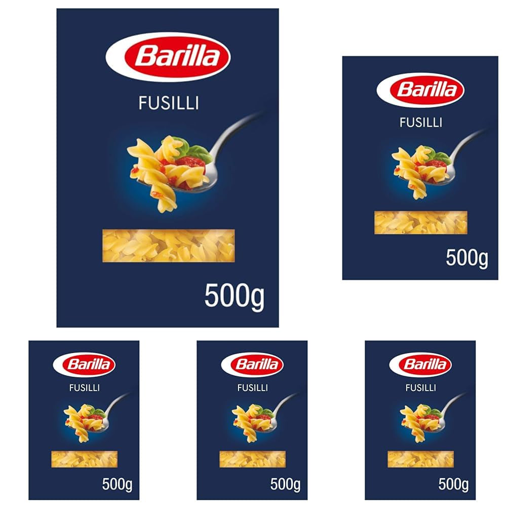 Barilla Pasta Classic Fusilli nr. 98 van hoge kwaliteit durumtarwe, altijd al dente, Chili, Spaghetti, Fusilli, Penne, Italiaans, 500g