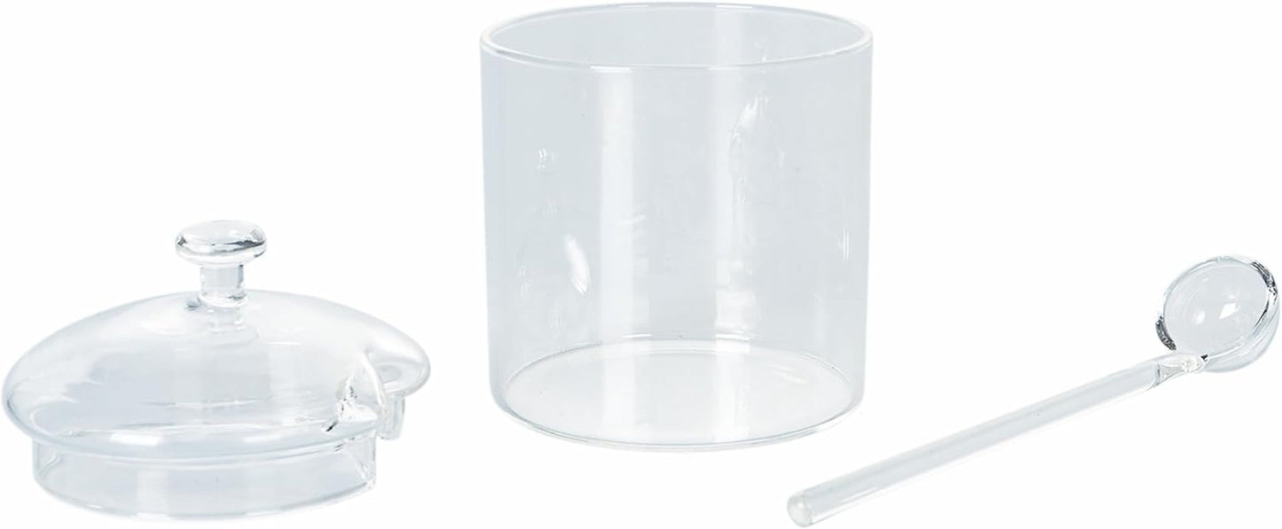 300 ml transparante borosilicaatglazen pot met deksel en lepel Good Morning