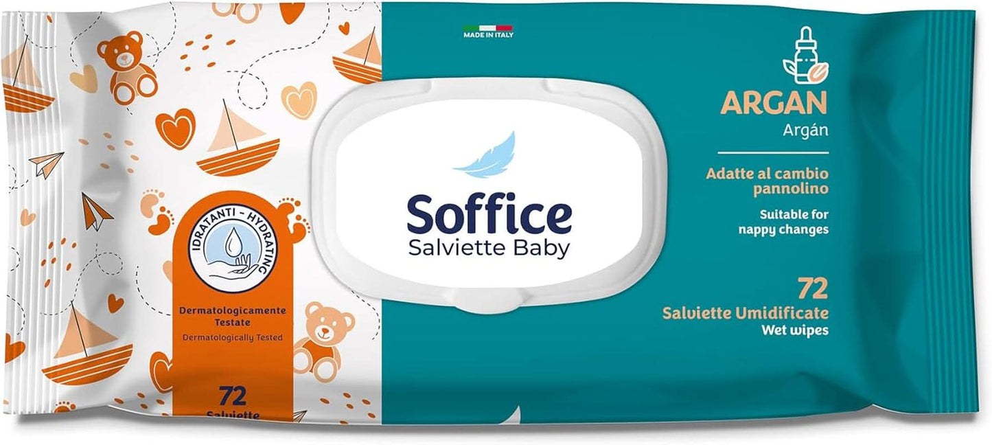 Feuchttücher Für Neugeborene, 72 Stück, Pop-Up Argan – Zubehör Und Produkte Für Die Hygiene Des Babys, Ideal Für Diadelwechsel En Kleuterschool – Babydoekjes Sanft En Reinigend – 12 Packungen Naty Shop