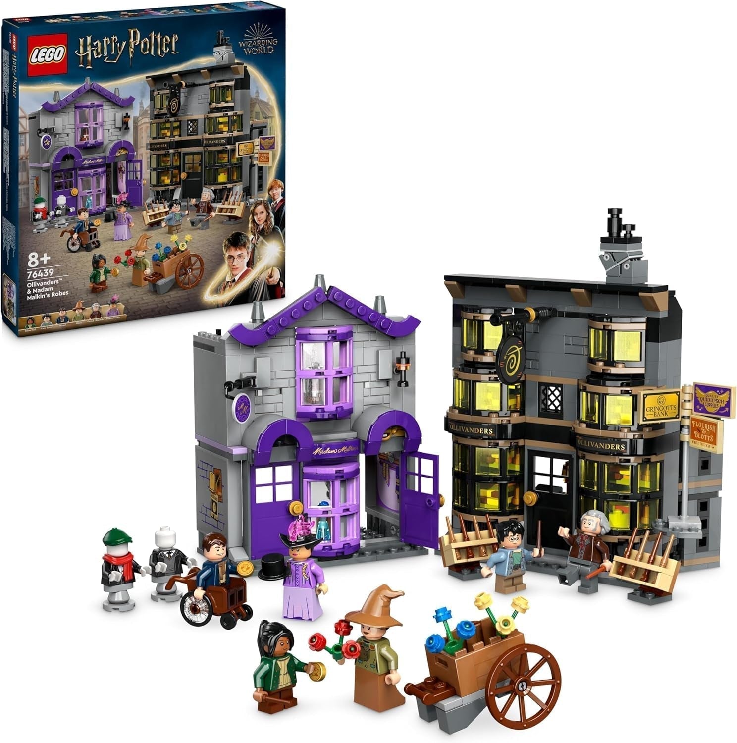 LEGO Harry Potter Ollivanders & Madam Malkin's pakken, Lands of Diagon Alley, kinderspeelset, tovenaarsspeelgoed, fantasiecadeaus voor meisjes, jongens en fans vanaf 8 jaar 76439 Bouwsets Besuche den LEGO-Store Standaard titel
