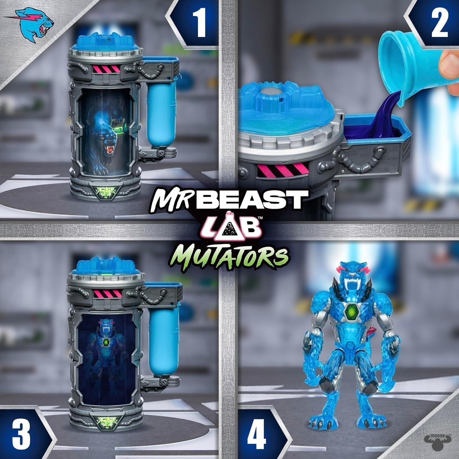 Verhuizers; Verplaats het ultieme beest. Ervaar en creëer de Stealth Panther-actiefiguur van Mrbeast. 3 om te verzamelen, Iconische Panther, Stealth Panther, Metallic Panther Actiefiguren Naty Shop
