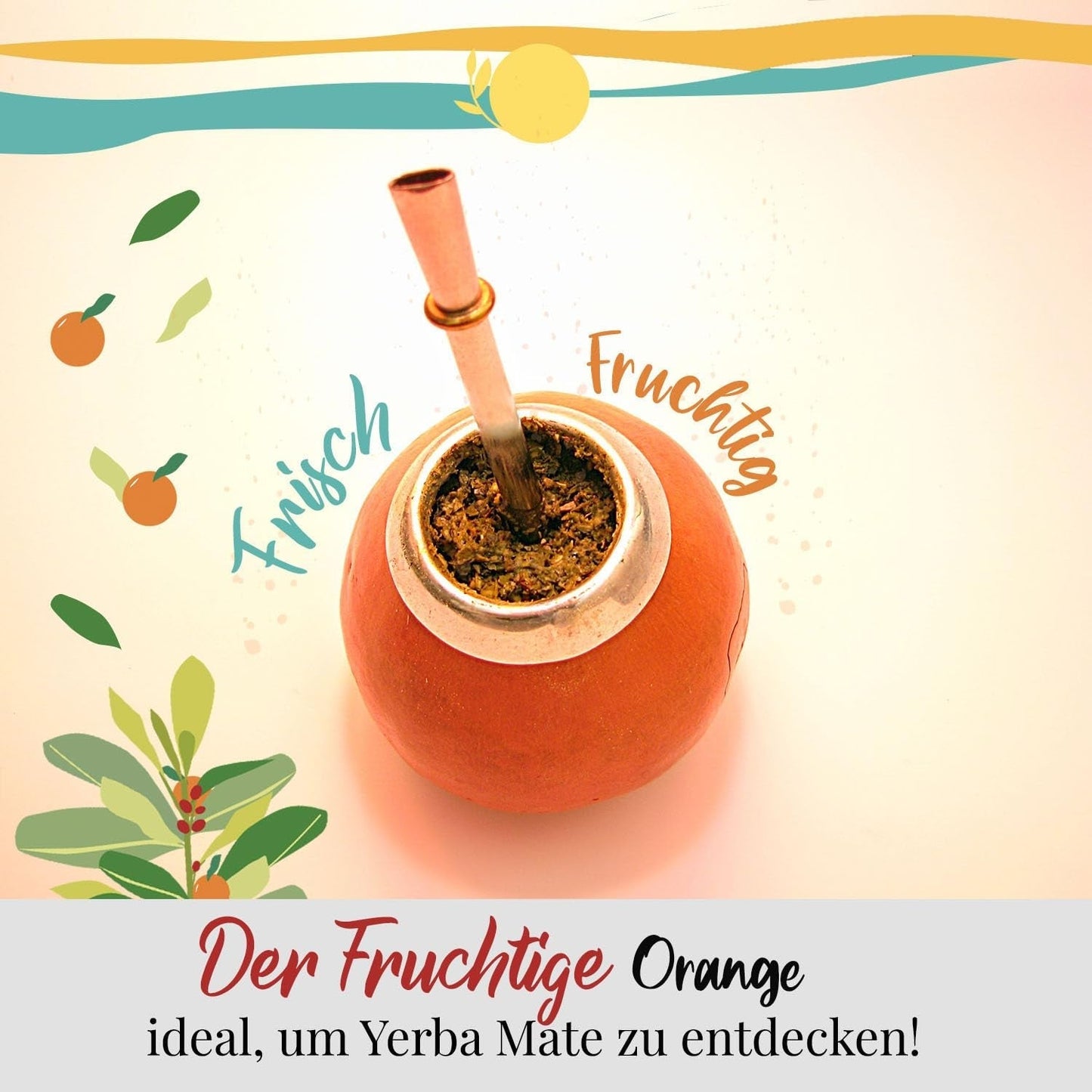 ORIGEENS BIO YERBA MATE met sinaasappelen 200 G - Fruitige thee I Biologische ongebrande Yerba Mate thee, zonder stengels en stof I Energieke en ontgiftende drank