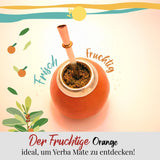 ORIGEENS BIO YERBA MATE met sinaasappelen 200 G - Fruitige thee I Biologische ongebrande Yerba Mate thee, zonder stengels en stof I Energieke en ontgiftende drank