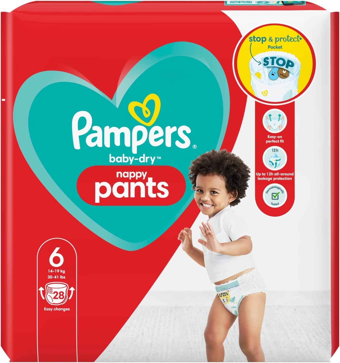Pampers Baby-Dry luiers, maat 8, 43 luiers, vanaf 19 kg, Jumbo+ pak