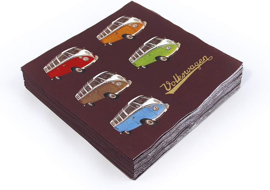 BRISA VW Collection - T1 Bus Volkswagen Servetten (Samba Strepen/Rood/3-laags)