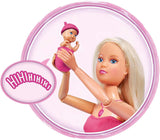 Simba 105733480 - Steffi Love babyrugzak, zwangere pop met baby en geweldige geluiden, babyaccessoires en draagzak, roze Naty Shop-poppen