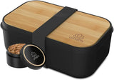 Umami lunchbox voor volwassenen, lekvrije stapelbare bentobox met 4 bestek en vakken, lunchbox voor volwassenen, saladecontainer voor onderweg, picknick-/kantoorlunchbox, houtskoolgrijs, 1500 ml