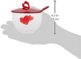 Guzzini - Love, suikerpot met lepel - transparant rood, 12,6 x 12,6 x h9,8 cm | 200cc-11470065