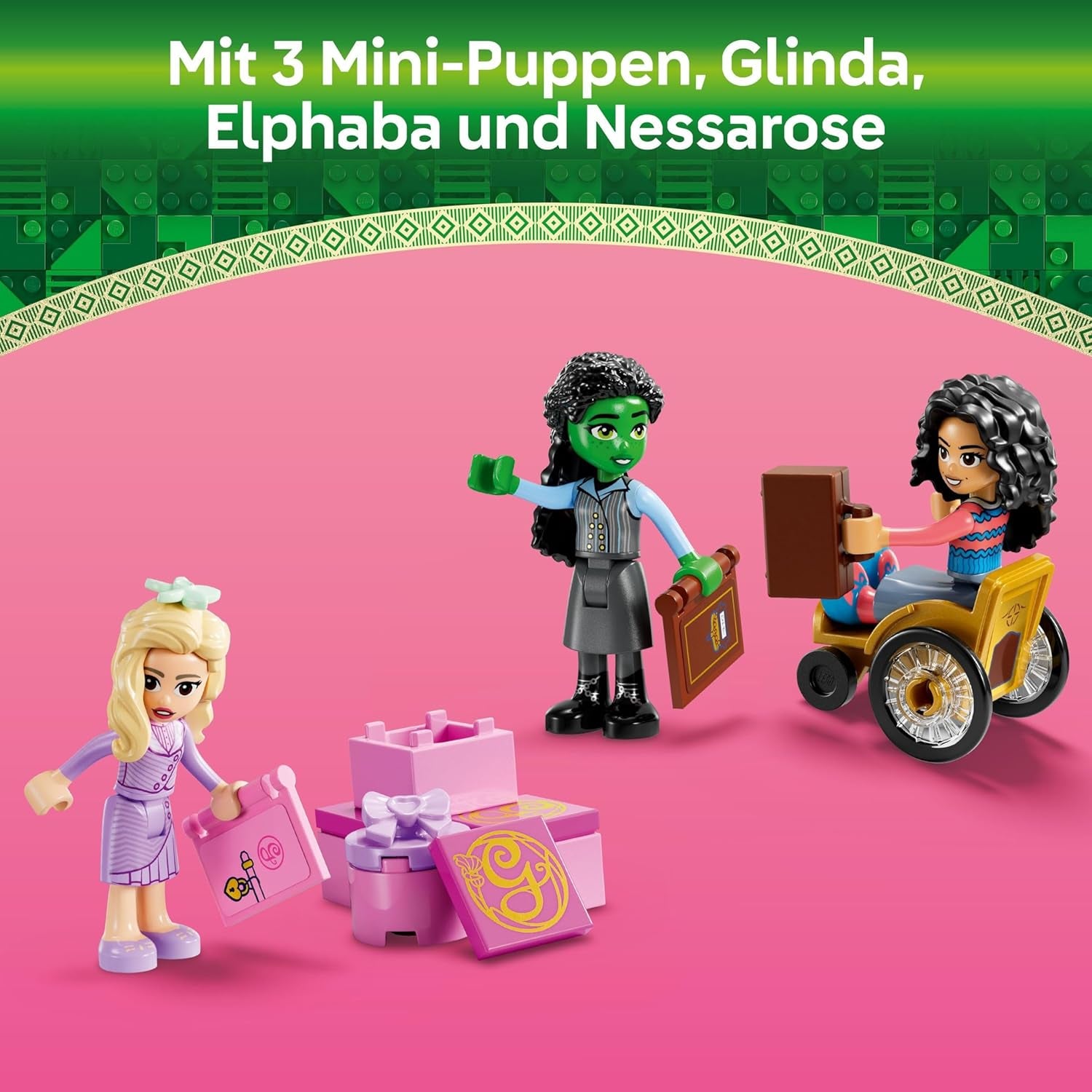 LEGO Wicked Glinda, Elphaba en Nessarose op de Shiz Universiteit Zeilboot en speelgoedboot met 3 figuren Cadeau voor meisjes en jongens vanaf 7 jaar Poppenhuisliefhebbers 75681 Bouwsets Bekijk de LEGO-Store