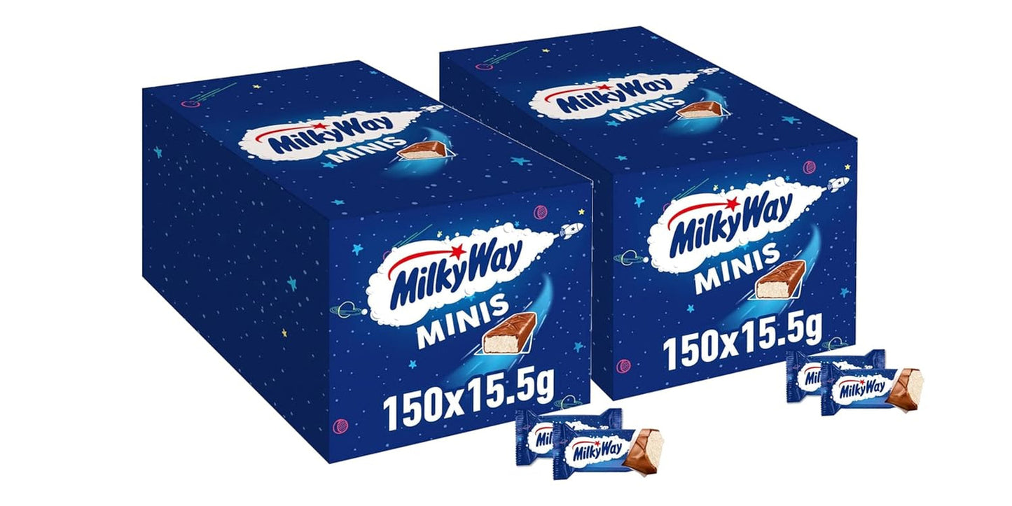 Mini-chocoladerepen, chocoladebulkverpakking, lichte melkcrème, 150 x 15,5 g, 2,3 kg