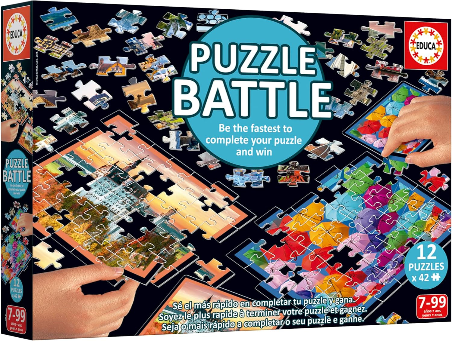 Educa - Puzzelgevechtslandschappen. Een authentieke strijd tussen de stukken | Wees de eerste die de puzzel voltooit om de winnaar te worden. Vanaf 7 jaar (20121) Puzzel Naty Shop