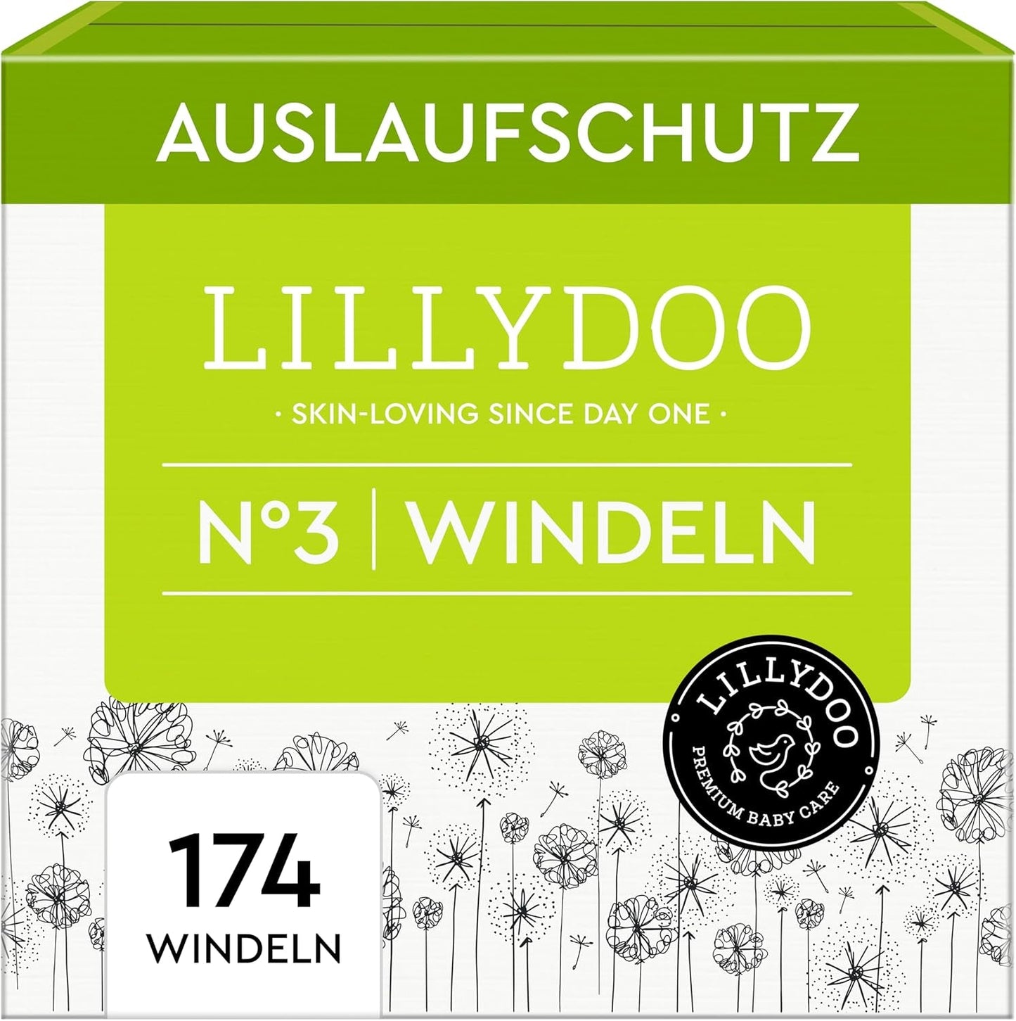 LILLYDOO Babyluiers Huidvriendelijk - Maat 3 (6-10kg), 29 stuks, Betrouwbare lekbescherming, Zacht, Geurvrij en Lotionvrij voor gevoelige huid, Dermatologisch getest