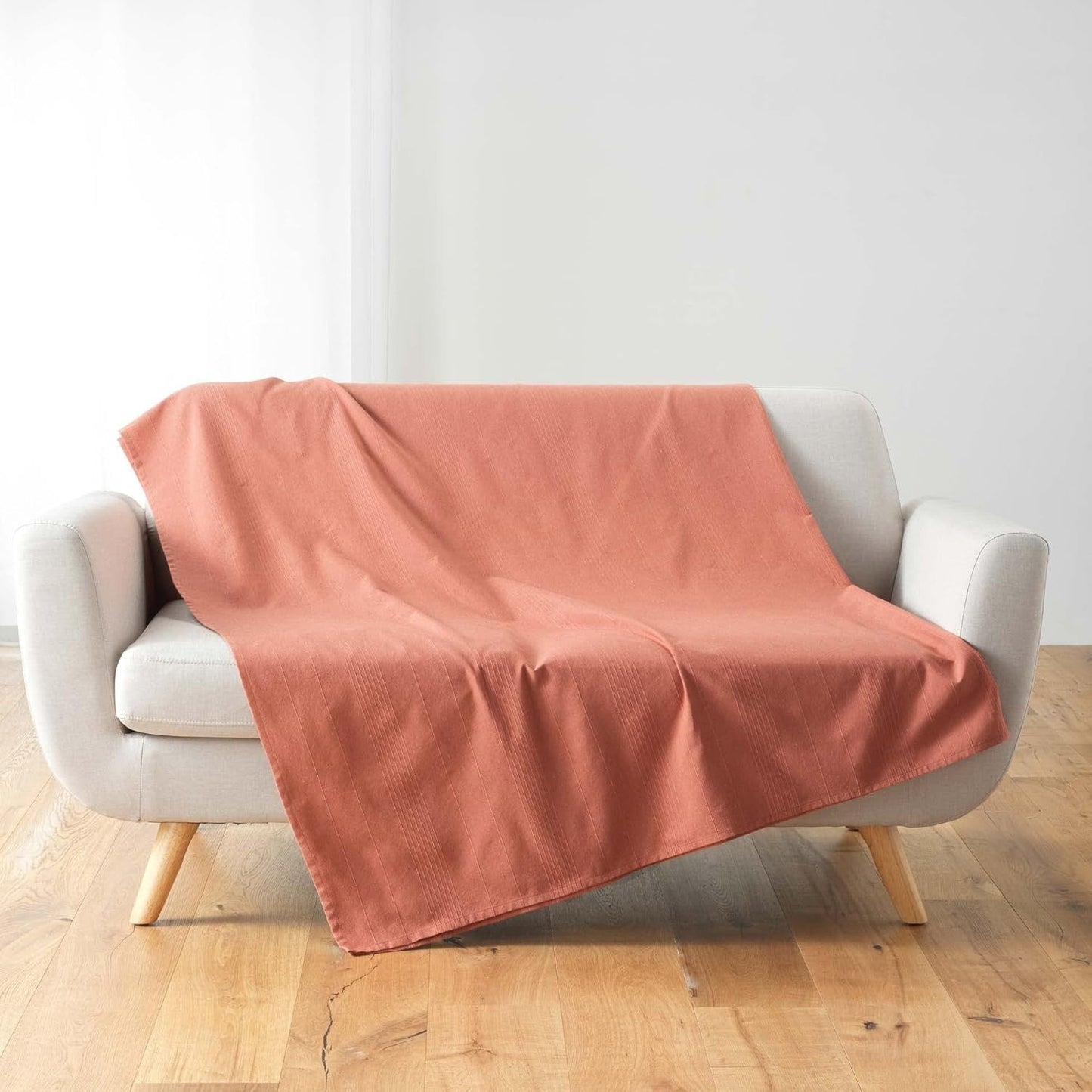 Douceur D'Intérieur, deken (220 x 240 cm) Lucile Curry, polykatoen, effen bedden en dekens Douceur d'Intérieur Marsala 180 x 220 cm