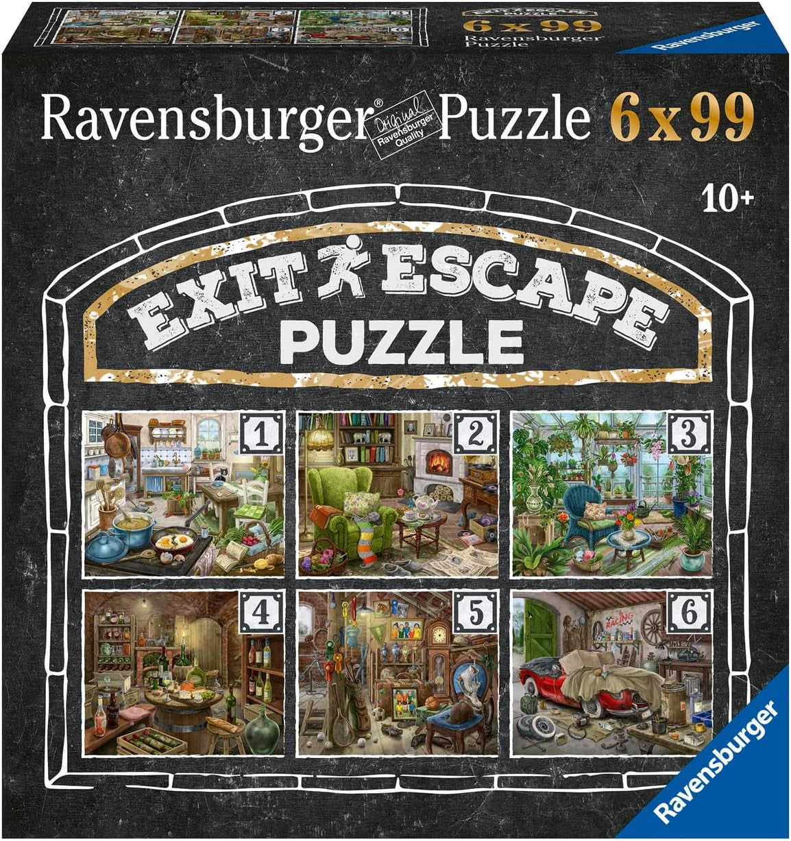 Ravensburger EXIT Puzzel - The Ghostly Manor House - 6X 99-delige puzzel voor puzzelminnende volwassenen en kinderen vanaf 10 jaar Puzzel Naty Shop Gothic
