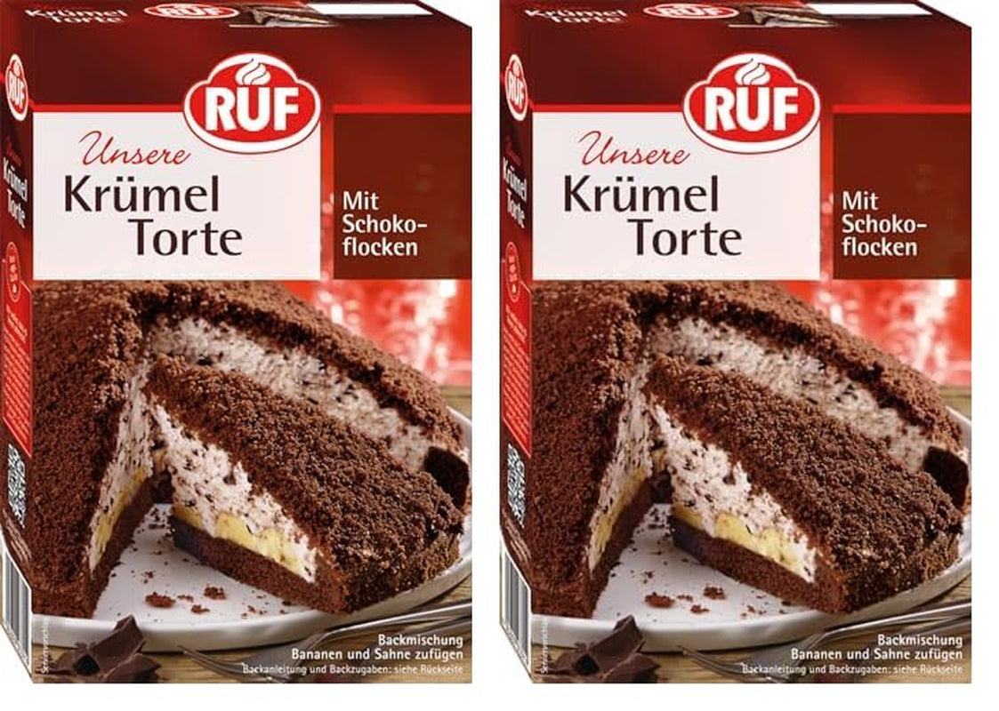 RUF Apfeltorte, Backmischung Für Eine Apfel-Torte Mit Sahne-Creme en Zimt-Zucker, Apfel-Zimt-Torte, Vegan Naty Shop Maulwurfkuchen 425 G (Packung Mit 2)