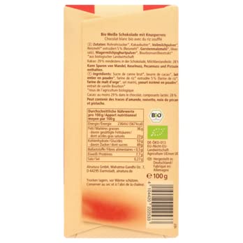 Alnatu Krokante Witte Chocolade - Witte Chocolade Met Krokante Rijstballetjes Zonder Toegevoegde Lecithine