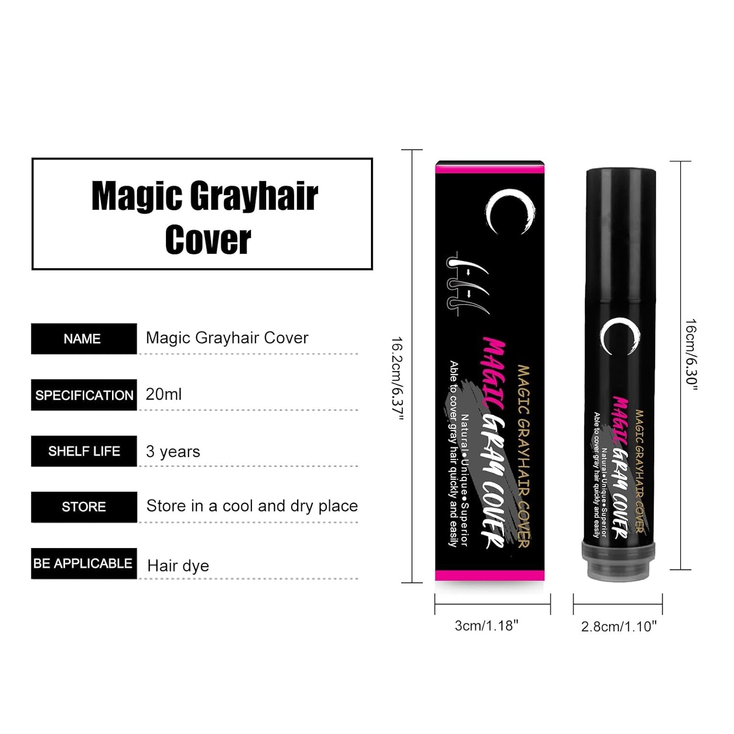 Zwart Bruin Wegwerp Haarverf Pen Instant Grijze Wortel Cover Haarkleur Crème Stick Pen Snelle Tijdelijke Cover Wit Haar Haarverf Naty Shop