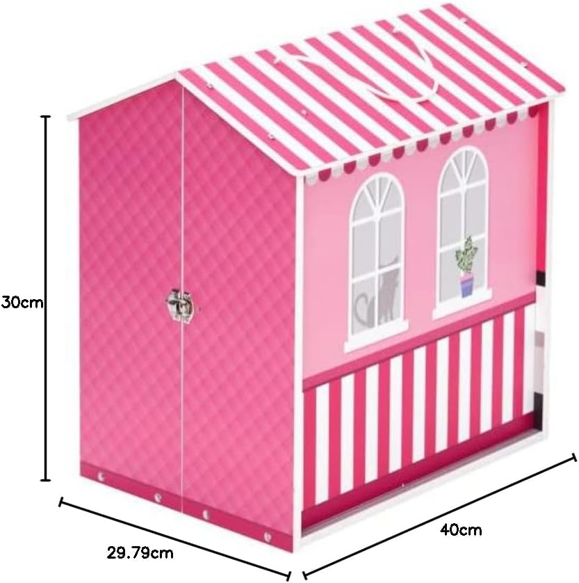 Teamson Kids - Dreamland City Café Poppenhuis 30cm - Roze/Wit/Zwart
