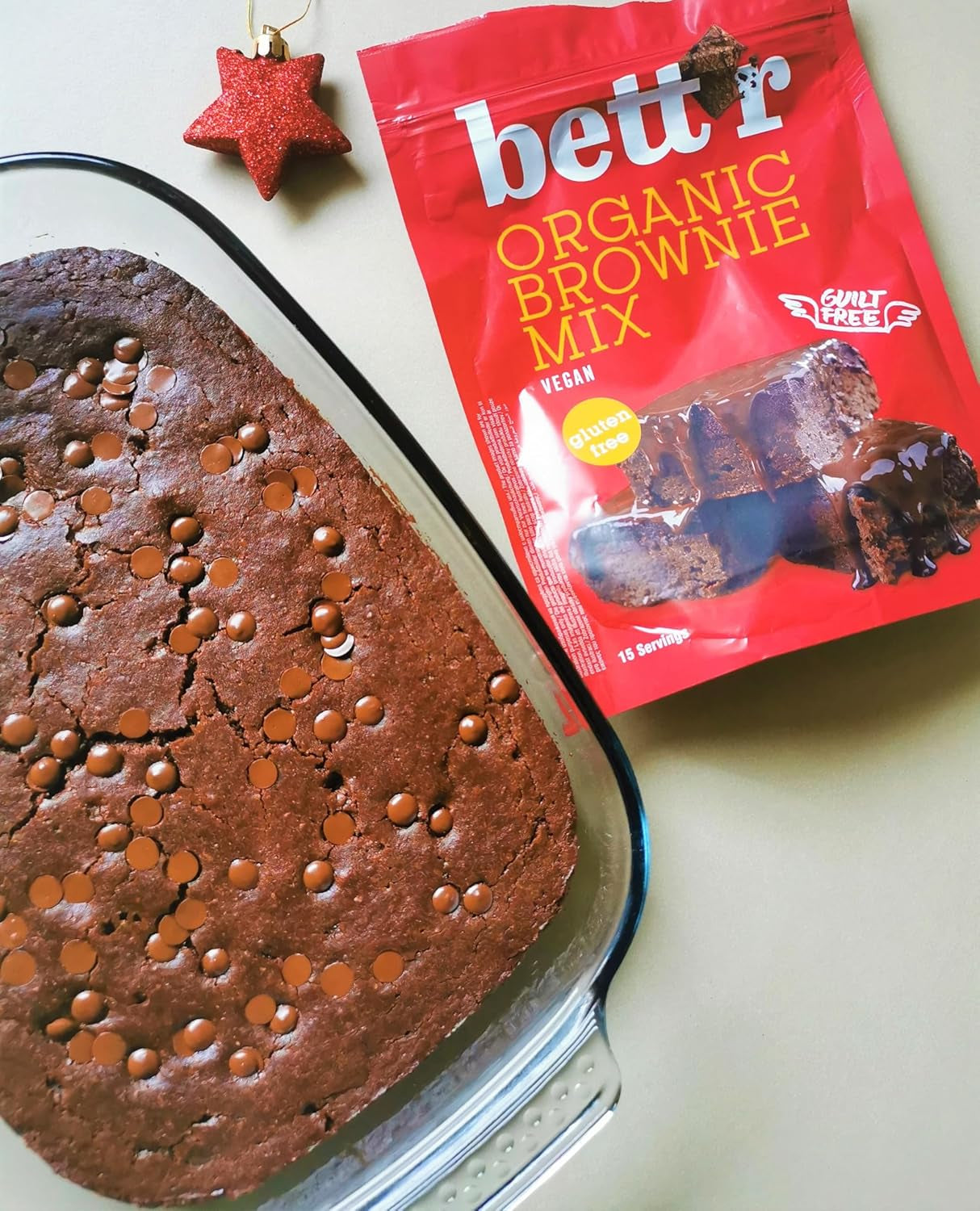 Bettr Biologische Brownie Mix - Bio, Veganistische en Glutenvrije Brownies Mit Reichhaltigem Kakaogeschmack - 400 G - 15 Portionen Naty Shop