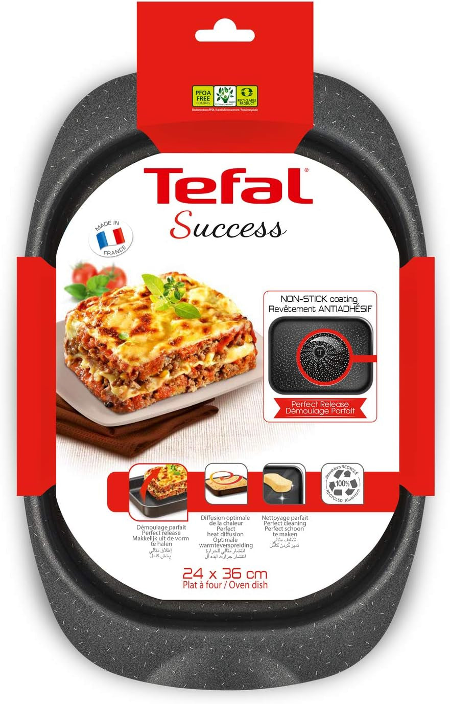 Tefal J1601502 Success Auflaufform Aluminium Zwart 36 X 24 X 5,5 Cm Vormen en bakplaten Naty Shop