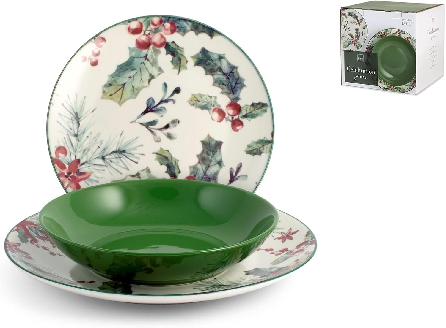 Natalizio Service 18 Pezzi Celebration Groen