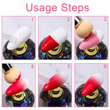2 Stück Nail Art Rendering-Werkzeuge Doppelter Kopf, Sponge Brush Applicator Inkl 8 Ersatzköpfe, Nail Art Schwamm en Tupfpinsel (Weiß, Rosa)
