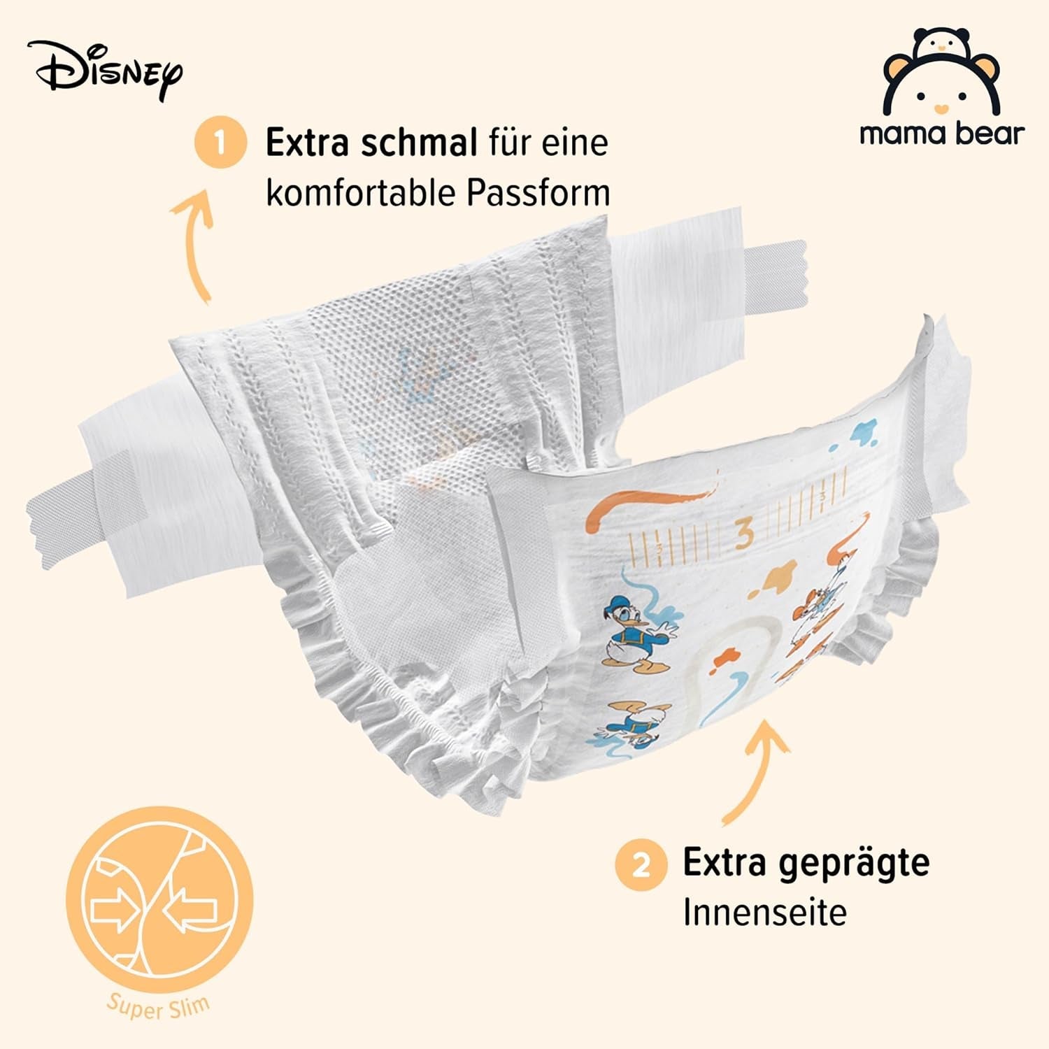 Amazon-merk: Mama Bear Disney Ultra Dry-luiers, maat 3 (4-9 kg) - maanddoos, wit, 172 stuks (2 verpakkingen van 86)