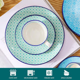 Vancasso Macaron porseleinen koffieset, 12-delig kleurrijk koffieservies voor 4-12 personen, kopjesset, inclusief koffiekopjes, schotels en dessertborden