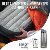 Sea to Summit - Eros Down Reiskussen L - Ultralicht en opblaasbaar - 10D materiaal - Premium donzen kussen - Antislip - Voor wandelen en kamperen - 42 X 28 X 12 Cm - Grijs - 95 G Naty Shop Reiskussens